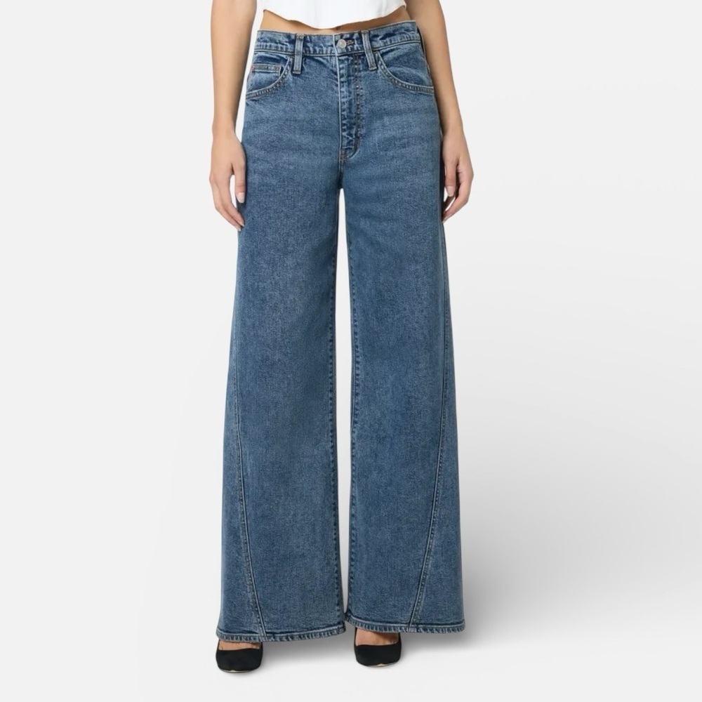 Hudson Jeans Jaime Blue Flare Wide-Leg Denim
